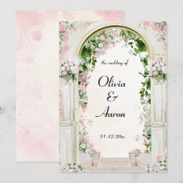 Invitación de Boda con Arco Floral Romántico