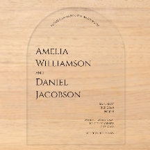 Invitación de boda con arco minimalista moderno