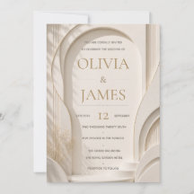 Invitación de boda con arco moderno