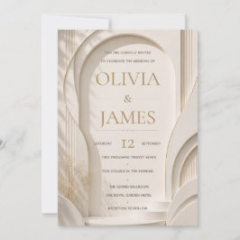 Invitación de boda con arco moderno