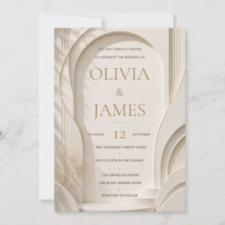 Invitación de boda con arco moderno