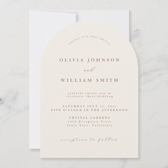 Invitación de Boda con Arco Rústico (Anverso)