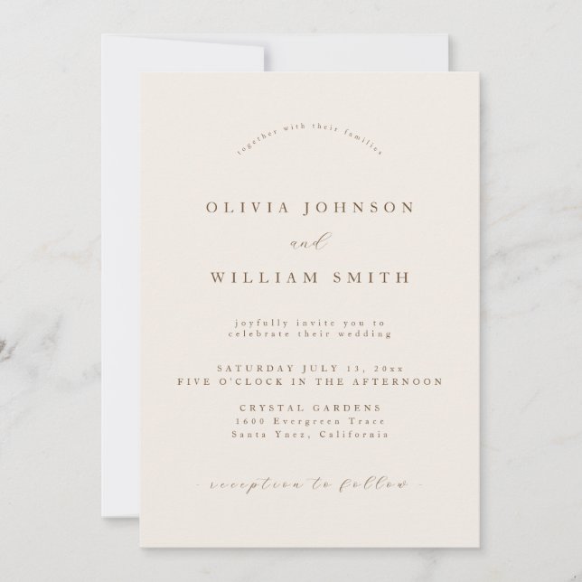 Invitación de Boda con Arco Rústico (Anverso)