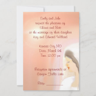 Invitación de boda con arte de novia 