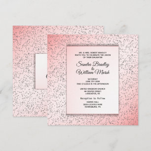 Invitación de Boda con Aspecto Brillante de Rosa F