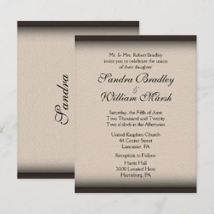 Invitación de boda con aspecto de cuero