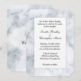 Invitación de boda con aspecto de mármol blanco