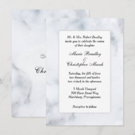 Invitación de boda con aspecto de mármol blanco