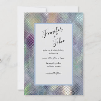 Invitación de boda con aspecto de vidrio iridiscen