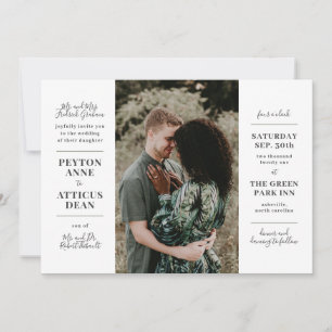 Invitación de boda con atmósfera moderna y una fot