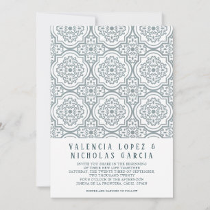 Invitación de boda con azulejos españoles