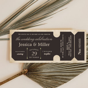 Invitación de Boda con Boleto Antiguo