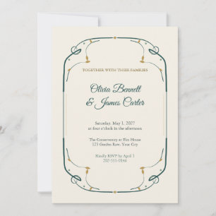 Invitación de boda con borde Art Nouveau Whiplash