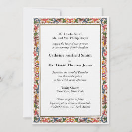 Invitación de boda con borde de flores italiano an