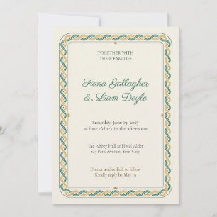 Invitación de boda con borde de nudo celta