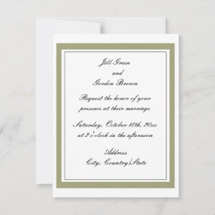 Invitación de boda con borde dorado