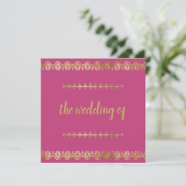 Invitación de boda con borde dorado elegante