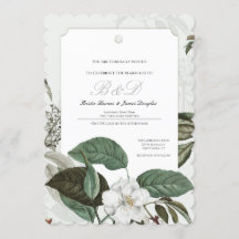 Invitación de boda con borde escalonado de jardín 