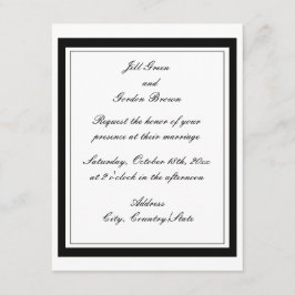 Invitación de boda con borde negro elegante