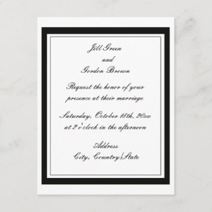Invitación de boda con borde negro elegante