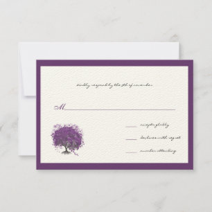 Invitación de boda con bordes de árbol de hoja de 