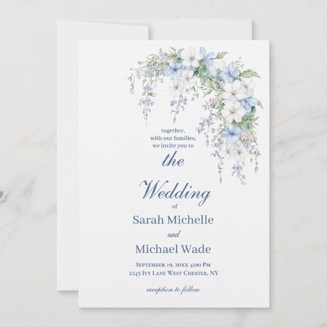 Invitación de boda con caligrafía de gloria de la  (Anverso)