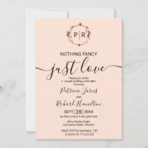 Invitación de boda con caligrafía de monograma Ros