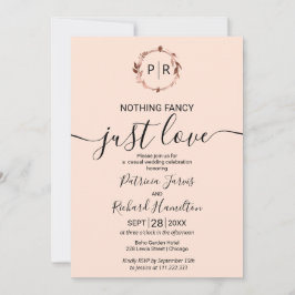 Invitación de boda con caligrafía de monograma Ros