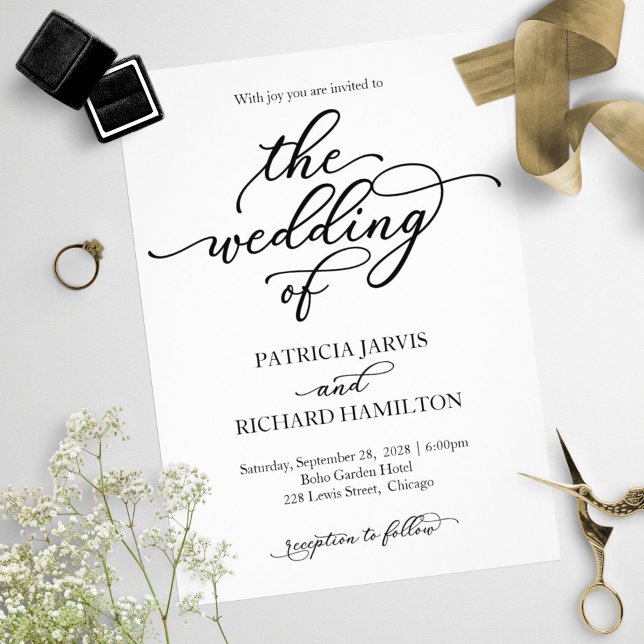 Invitación de boda con caligrafía elegante (Subido por el creador)
