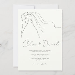 Invitación de boda con caligrafía elegante