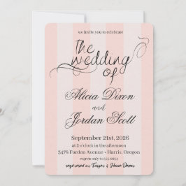 Invitación de boda con caligrafía minimalista eleg