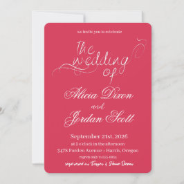 Invitación de boda con caligrafía minimalista eleg
