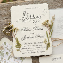 Invitación de boda con caligrafía minimalista eleg