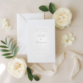 Invitación de boda con caligrafía minimalista eleg