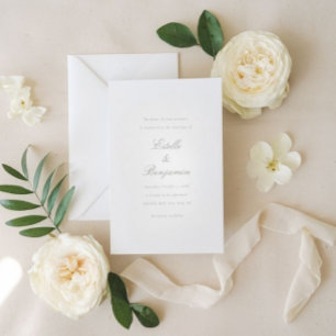 Invitación de boda con caligrafía minimalista eleg