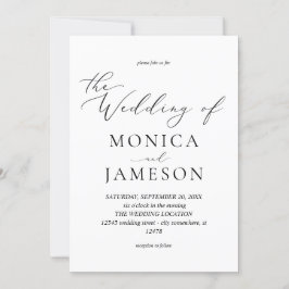 Invitación de boda con caligrafía moderna V2