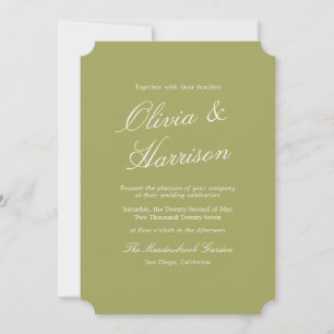 Invitación de boda con caligrafía Olive Estate
