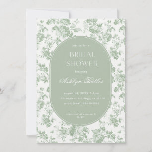 Invitación de boda con chinoisería blanca y verde