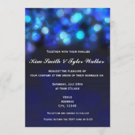 Invitación de boda con cielo luminoso y efecto bok