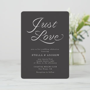 Invitación de boda con cinta elegante y letra de m