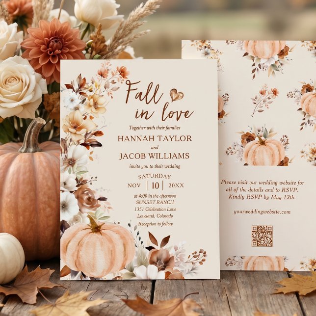 Invitación de boda con código QR de calabaza para  (Subido por el creador)