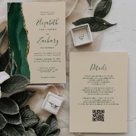 Invitación de boda con código QR de champán Ágata