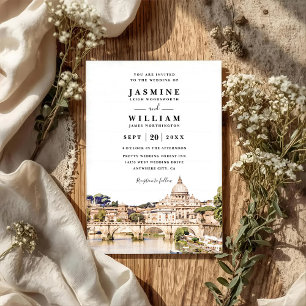 invitación de boda con código QR de destino del ho