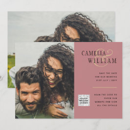 Invitación de Boda con Código QR de Fecha de Guard