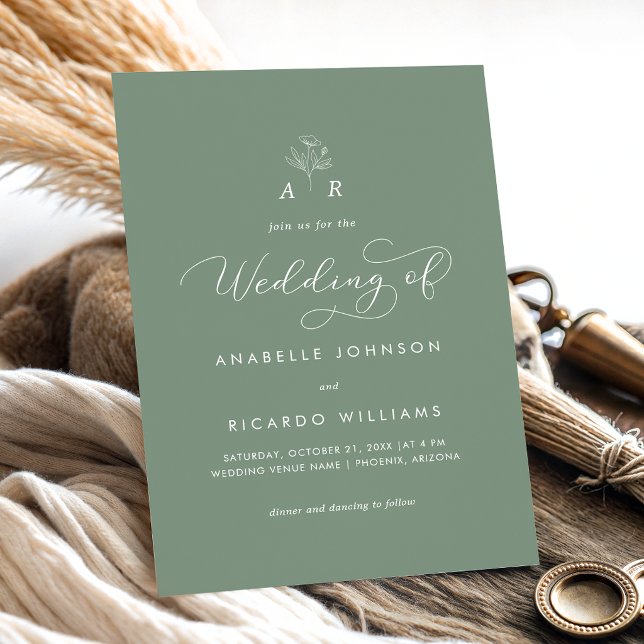Invitación de boda con código QR de foto con guión (Subido por el creador)