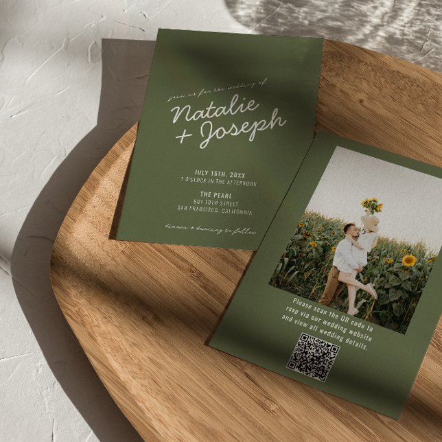 Invitación de boda con código QR de foto de verano (Subido por el creador)
