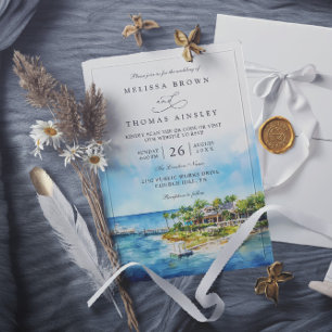 Invitación de boda con código QR del Little Palm I