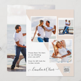 Invitación de Boda con Código QR FOTO Champagne Bl