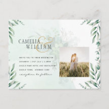 Invitación de boda con código QR FOTO de vegetació