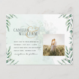 Invitación de boda con código QR FOTO de vegetació